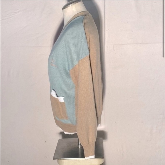 Vintage La Mode Spruce Ridge Pastel Colour Block Button Up Knit Cardigan M - Picture 2 of 14